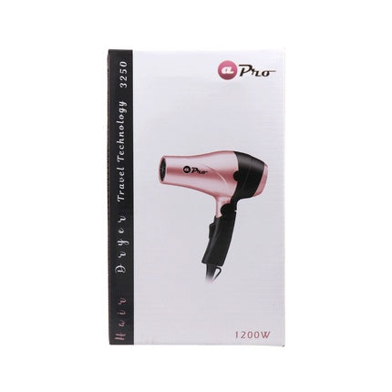 Aspirator de păr Albi Pro Travel Mini Pink Gold, 1200W, roz auriu, negru