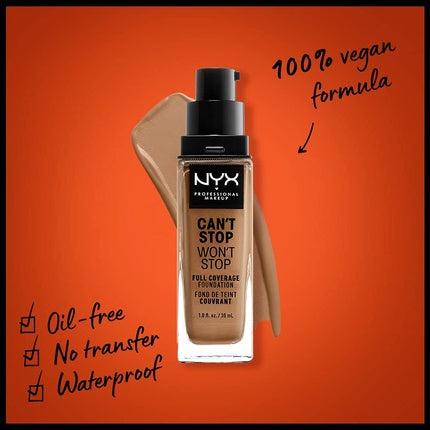 Fond de ten NYX Professional Makeup Can't Stop Won't Stop Neutral Tan 30ml Finisaj Mat