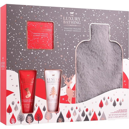 Set cadou, The Luxury Bathing Company, Toasted Praline & Vanilla, Gri