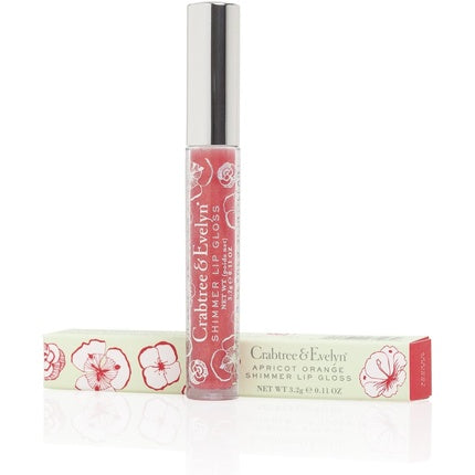Gloss buze Crabtree & Evelyn Apricot Orange, 18 ml, design floral