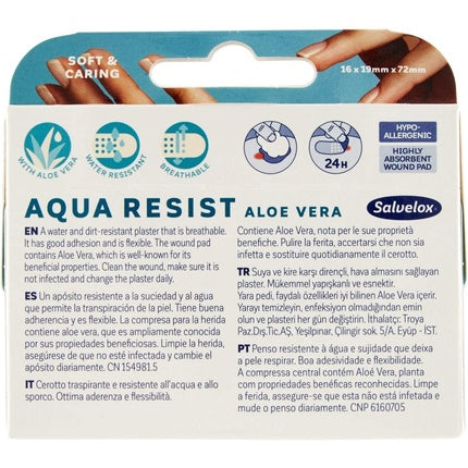 Pansament Salvelox Aqua Resist, Aloe Vera, 19mm x 72mm, 16 buc