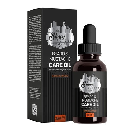 Ulei de Îngrijire pentru Barbă și Mustață, The Shave Factory, Sandalwood, 90 ml, Ambalaj Sticlă Maro