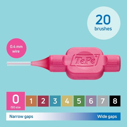 Periuță Interdentală Tepe Original Pink 0.4mm Iso 0 - Pack de 20