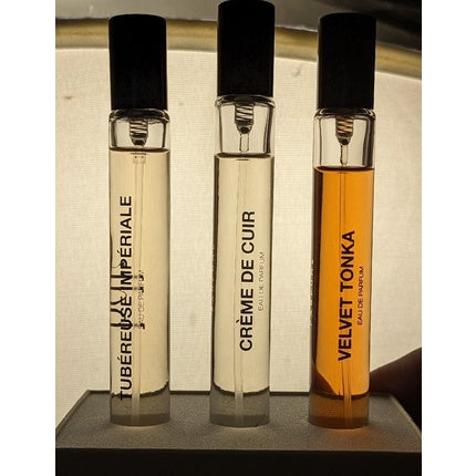 Set Parfumuri BDK Parfums, La Découverte Matières, Tubereuse Impériale, Crème de Cuir, Velvet Tonka (3 x 7 ml)