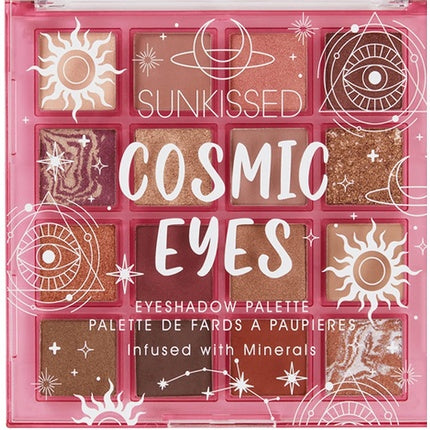Sunkissed Cosmic Eyes Eyeshadow Palette, Culoare Roz, Infuzat cu Minerale, 12 Culori