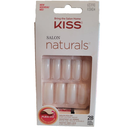 Unghii false Kiss Salon Naturals, model natural, culoare nude, 28 buc