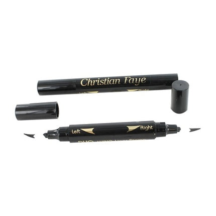 Creion Rimel Două Capete, Christian Faye, Duo Wingliner Stamp, Negru, 2.4g