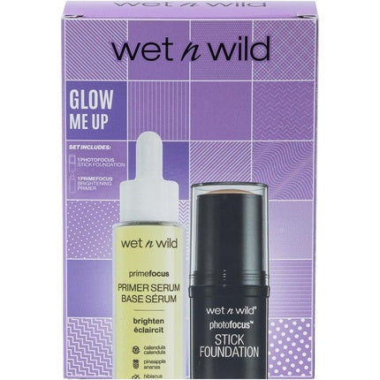 Set Makeup Wet 'N' Wild Glow Me Up Primer Serum & Fond de Ten Brightening