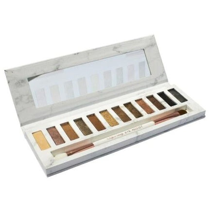 Set nuanțe ochi, Indulge In Beauty, Eye Addict, paletă cu 12 culori, design marmură albă