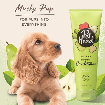 Condiționator pentru căței, Pet Head, Mucky Pup, verde, 250 ml