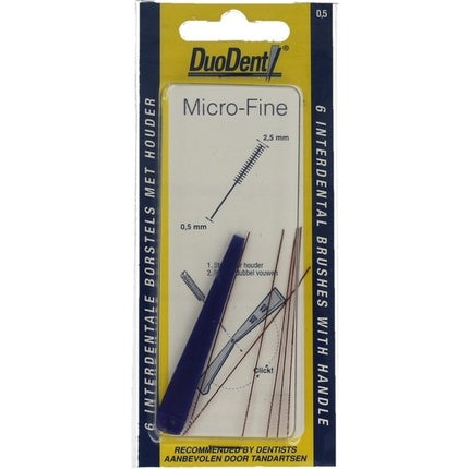 Periuțe Interdentare DuoDent Micro-Fine 0.5 mm, set de 6 buc