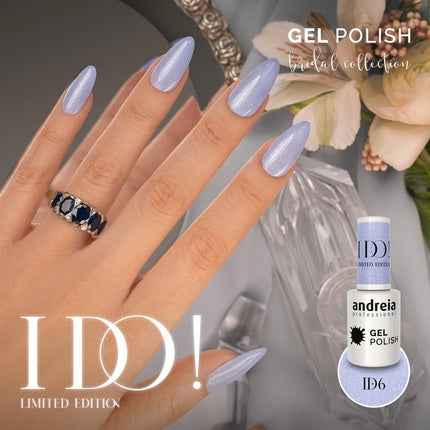 Gel Polish Andreia Professional I DO Limited Collection Colour ID6 Sky Blue cu Sclipici 10.5ml