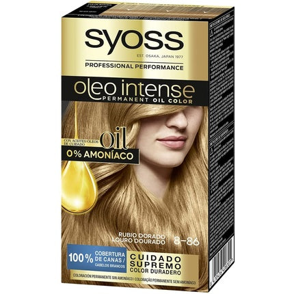Vopsea de păr, Syoss, Oleo Intense 8-86, Blond Auriu
