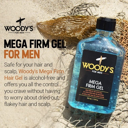 Gel de păr Woody's Mega Firm pentru bărbați, 12oz