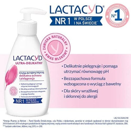 Emulsie igienă intimă, Lactacyd, Ultra-Delicat, alb