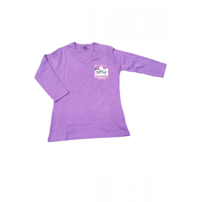Tricou Harajuku Lovers Purple, mov, cu mânecă lungă, mărimea M/L