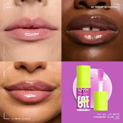Bling Gloss, NYX Professional Makeup, Fat Oil Chillz, roz cu sclipici, capac verde neon
