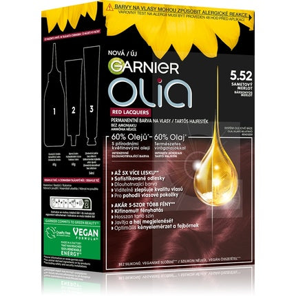 Vopsea permanentă pentru păr Garnier Olia 5.52 Roșu auriu, 100 ml