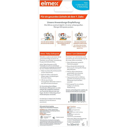 Set Îngrijire Dinti Copii Elmex Baby Dental Care Starter Kit, 2 Perii de Dinti, Pasta de Dinti, Pahar