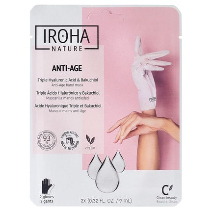 Măști de Mâini Anti-Îmbătrânire, Iroha Nature, cu Acid Hialuronic
