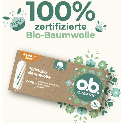 Tampon Sanitar O.B. Organic Super, Ambalaj 16 bucăți