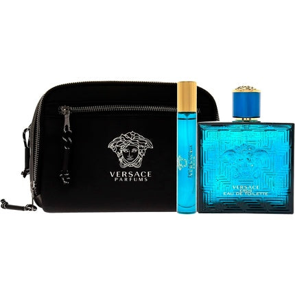 Set Cadou Apa de Toaletă Versace Eros 100ml + 3ml, Culoare Albastru Electric