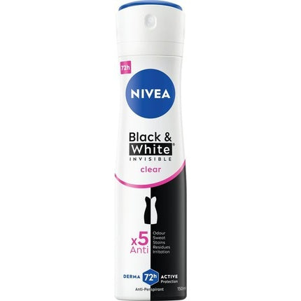 Deodorant spray Nivea Black & White Invisible Clear, 150 ml