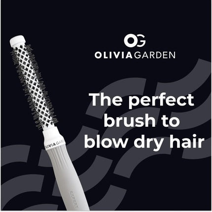 Perie pentru păr Olivia Garden Expert Blowout Shine alb și gri 15mm