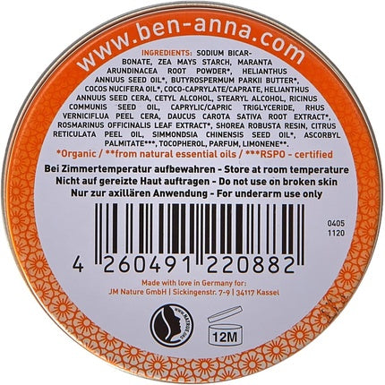 Deodorant Cremă, Ben & Anna, Vanilla Orchid, 45g