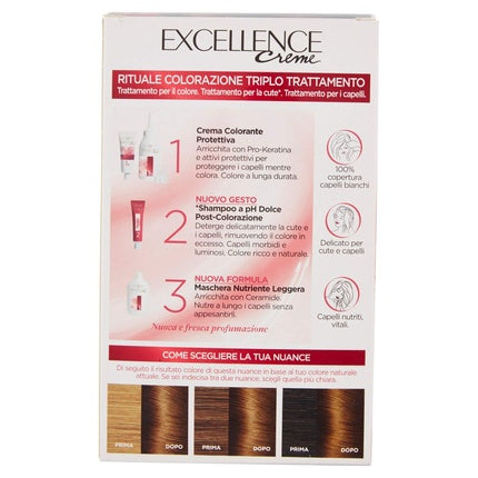 Vopsea de par, L'Oreal Paris, Excellence Cremes, 4.3 Saten Auriu