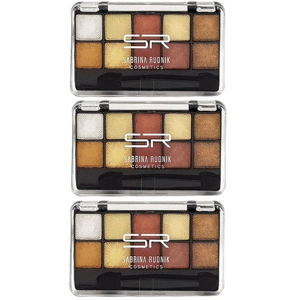 Set Farduri Pleoape Sabrina, 10 culori, Smokey Eyes, ambalaj negru