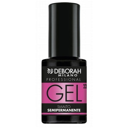 Smalt Gel Semipermanent, Deborah Milano, Pro Gel 22, roz vibrant, sticlă neagră, capac negru