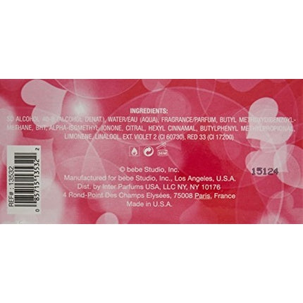 Parfum Bebe Love pentru femei, 3.4oz EDP Spray, roz, cu pandantiv inimă