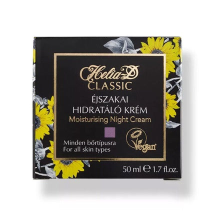 Cremă de noapte, Helia-D, Classic, hidratantă, vegană, 50 ml, pachet 4