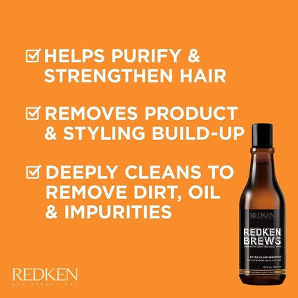 Șampon Barbati, Redken Brews, Extra Clean, 300 ml