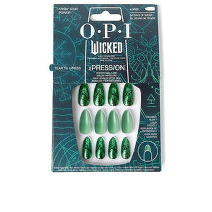 Unghii artificiale OPI Wicked Collection xPressOn, Verde smarald, Glitter