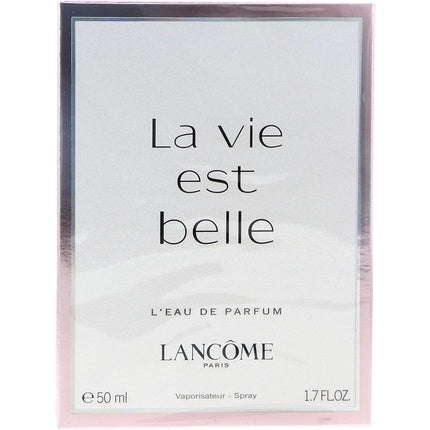 Eau De Parfum Lancôme 200ml, flacon din sticlă cu pulverizator, design elegant, culoare roz pal