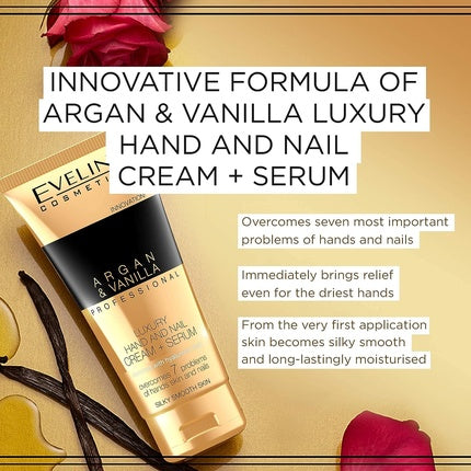 Cremă de mâini, Eveline Cosmetics, Argan & Vanilie, 100ml