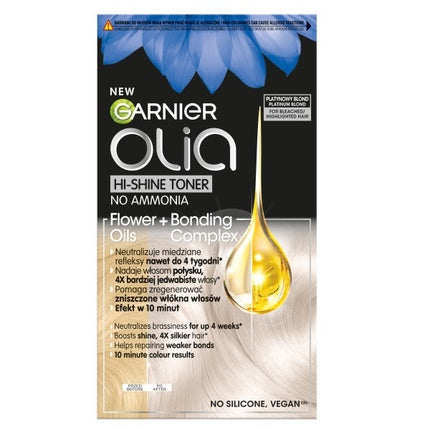 Toner pentru păr Garnier Olia Hi Shine 10.01 Platinum Blonde, fără amoniac