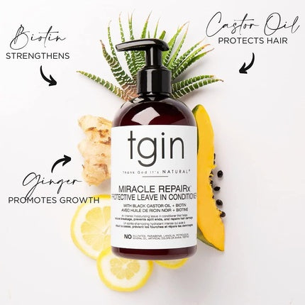 Balsam Leave-In Tgin Miracle Repairx, 368g, Negru