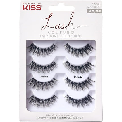 Gene false KISS Jubilee Ultrafine, mink sintetic, negru