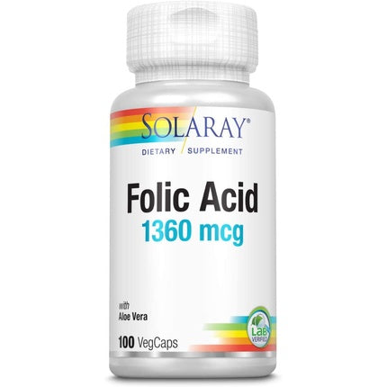 Supliment alimentar, Solaray, Folic Acid 1360mcg, 100 capsule
