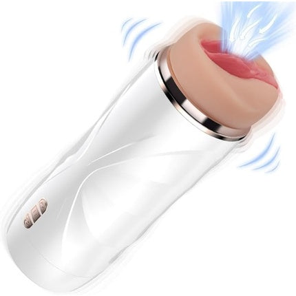 Masturbator Automat, Shequ, Vibratie si Suctie, Alb