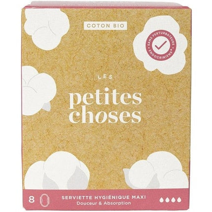 Servietă igienică Les Petites Choses Extra Long din bumbac organic, 8 buc