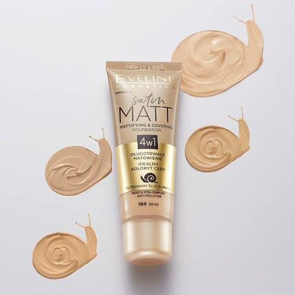Fond de ten, Eveline Cosmetics, Satin Matt No. 103 Natural, 30ml