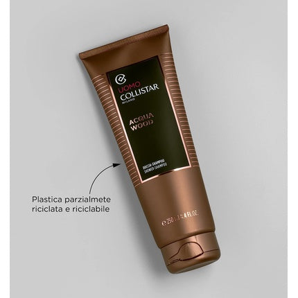 Gel de dus si sampon pentru barbati, Collistar Acqua Wood, 250ml, lemn de santal