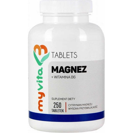 Myvita, Magnez Citrat 450mg + Vitamina B6, 250 Tablete