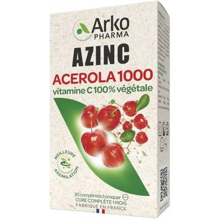 Arkopharma Azinc Acerola 1000, Vitamine C, Tablete de mestecat, 30 buc
