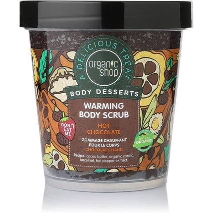 Scrub de corp, Organic Shop, Hot Chocolate, 450 ml, vanilie cacao