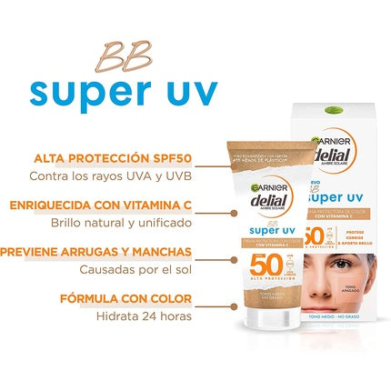 Cremă de protecție solară, Garnier, Delial BB Sun Cream SPF 50, 50ml